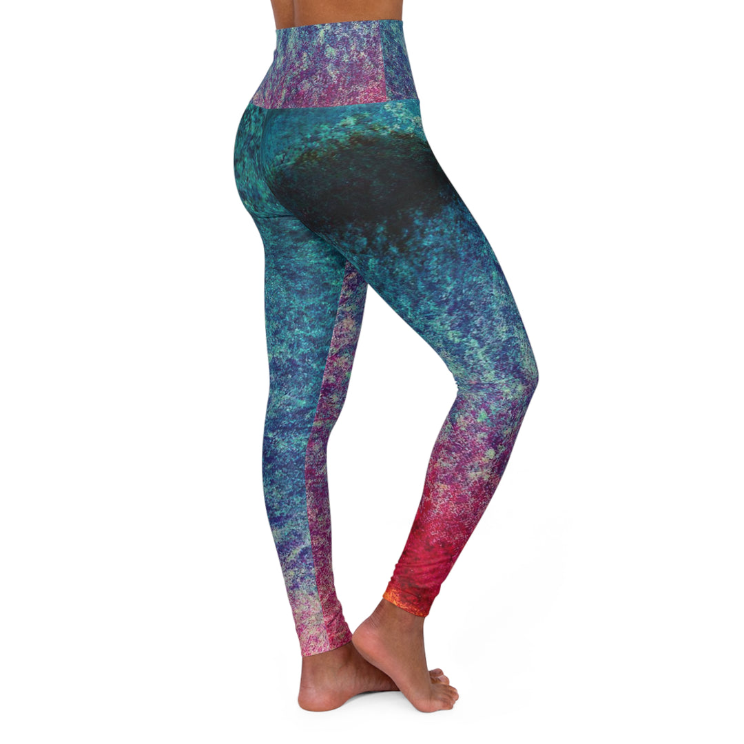 Womens High-waist Fitness Legging Yoga Pants Multicolor Abstract Pattern