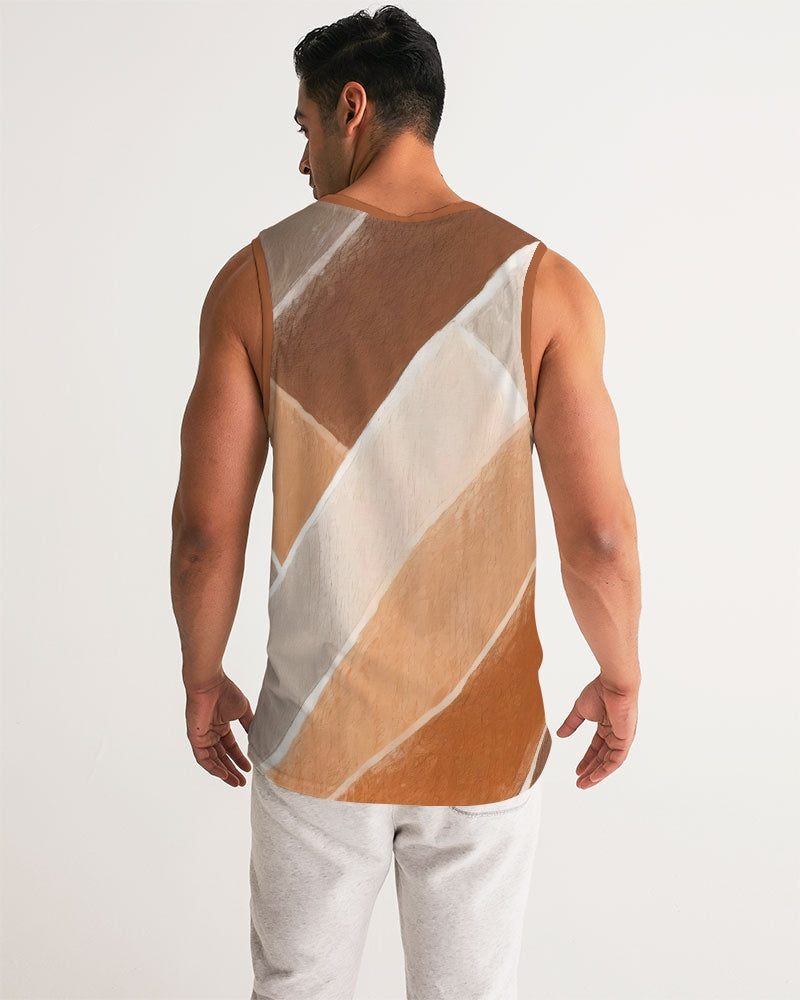 Mens Sport Tank Top, Abstract Stone Pattern