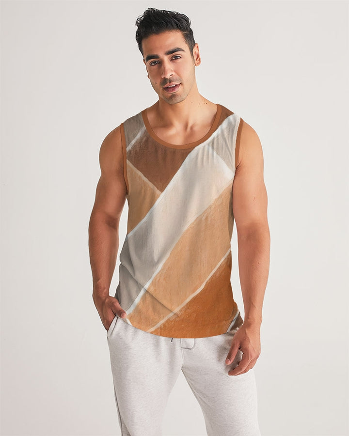Mens Sport Tank Top, Abstract Stone Pattern