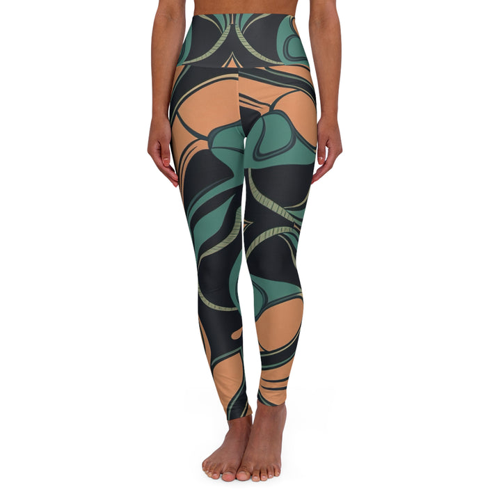 Womens High-waist Fitness Legging Yoga Pants - Retro Vintage Print