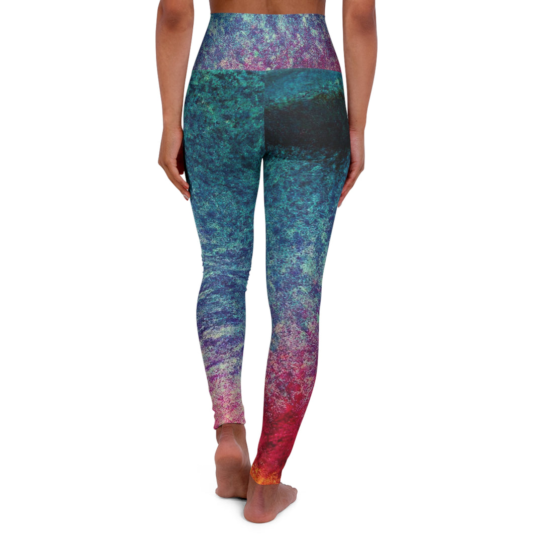 Womens High-waist Fitness Legging Yoga Pants Multicolor Abstract Pattern