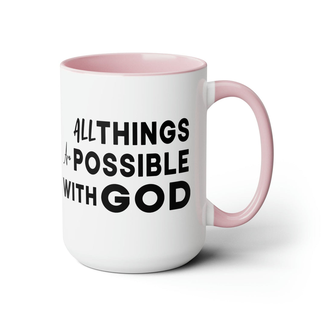 Accent Ceramic Coffee Mug 15oz - All Things Are Possible With God Black