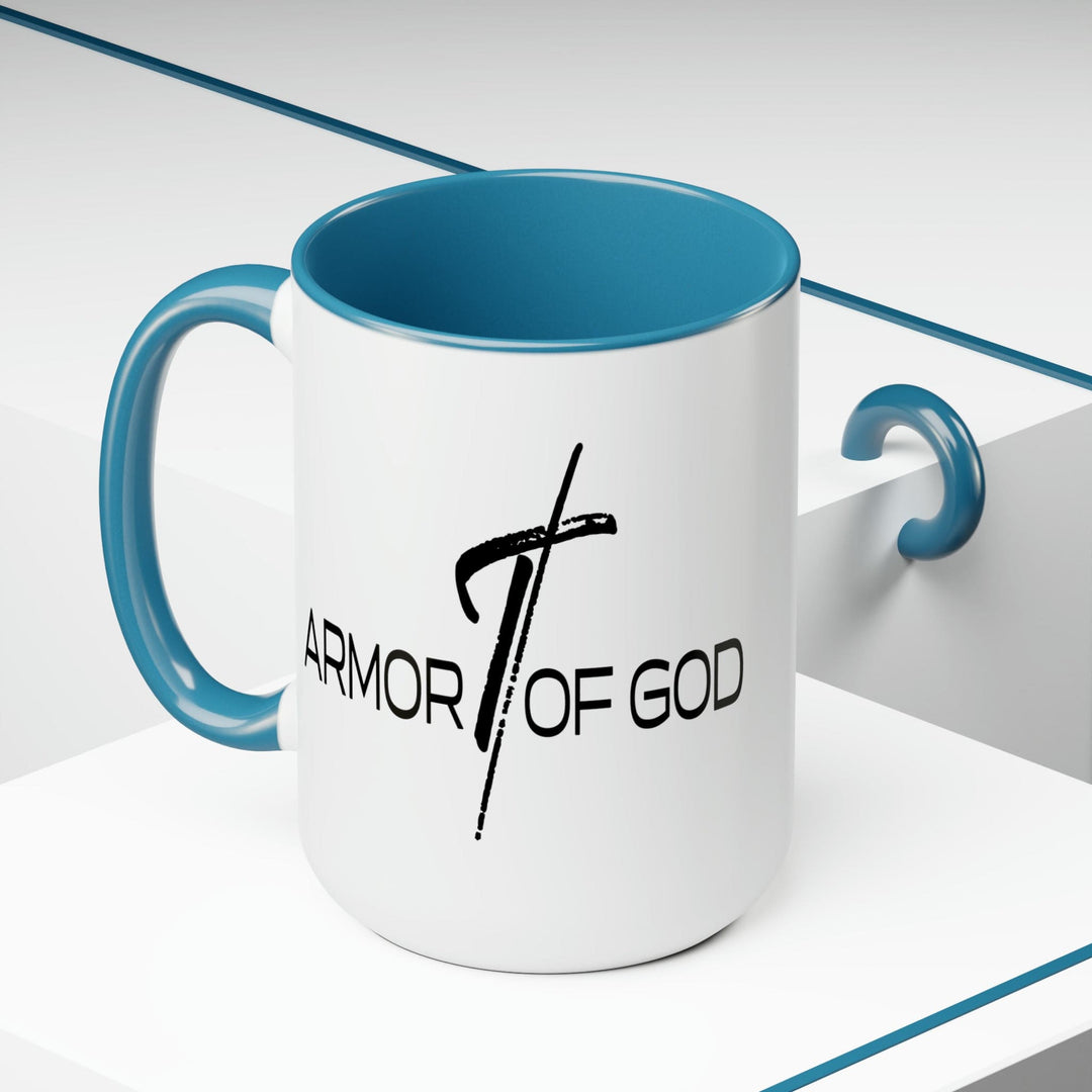 Accent Ceramic Coffee Mug 15oz - Armor of God Black Illustration - Decorative