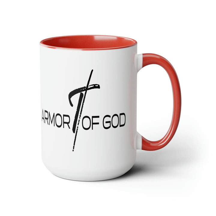 Accent Ceramic Coffee Mug 15oz - Armor of God Black Illustration - Decorative