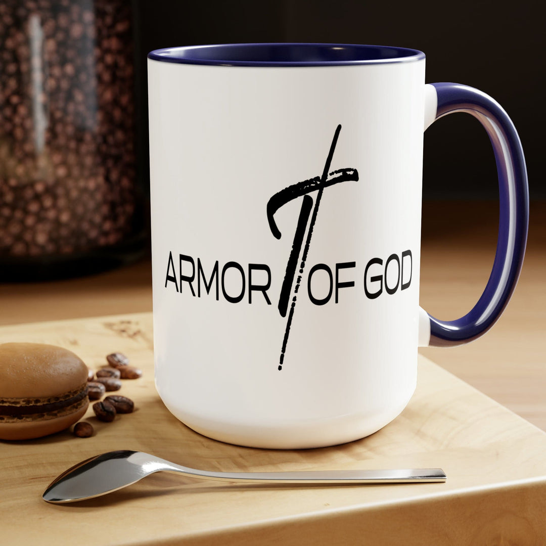 Accent Ceramic Coffee Mug 15oz - Armor of God Black Illustration - Decorative