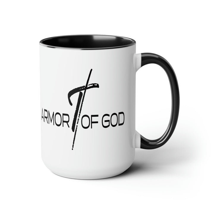 Accent Ceramic Coffee Mug 15oz - Armor of God Black Illustration - Decorative