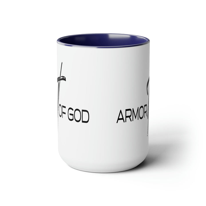 Accent Ceramic Coffee Mug 15oz - Armor of God Black Illustration - Decorative