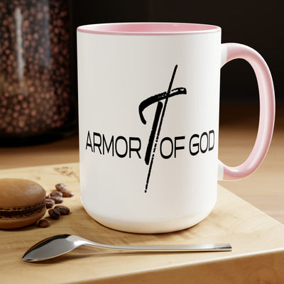 Accent Ceramic Coffee Mug 15oz - Armor Of God Black Illustration - Decorative