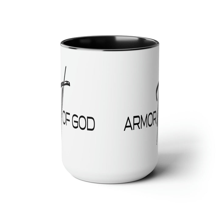 Accent Ceramic Coffee Mug 15oz - Armor of God Black Illustration - Decorative