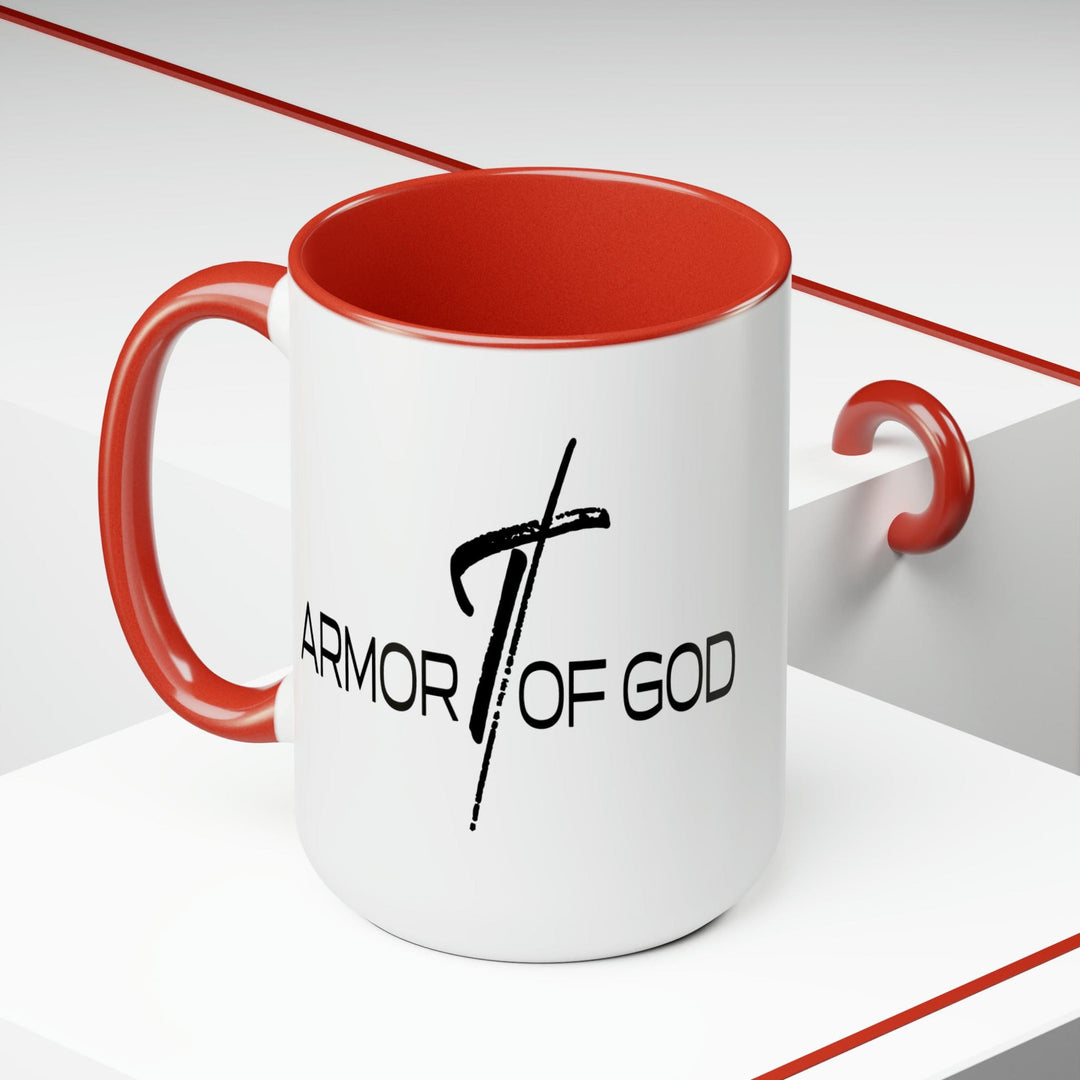 Accent Ceramic Coffee Mug 15oz - Armor of God Black Illustration - Decorative