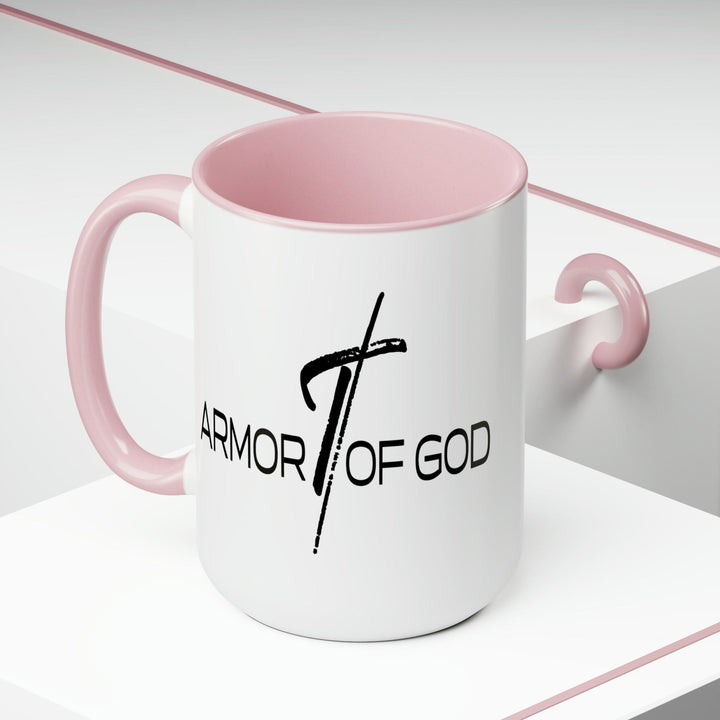 Accent Ceramic Coffee Mug 15oz - Armor of God Black Illustration - Decorative