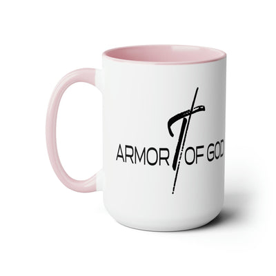 Accent Ceramic Coffee Mug 15oz - Armor Of God Black Illustration - Decorative
