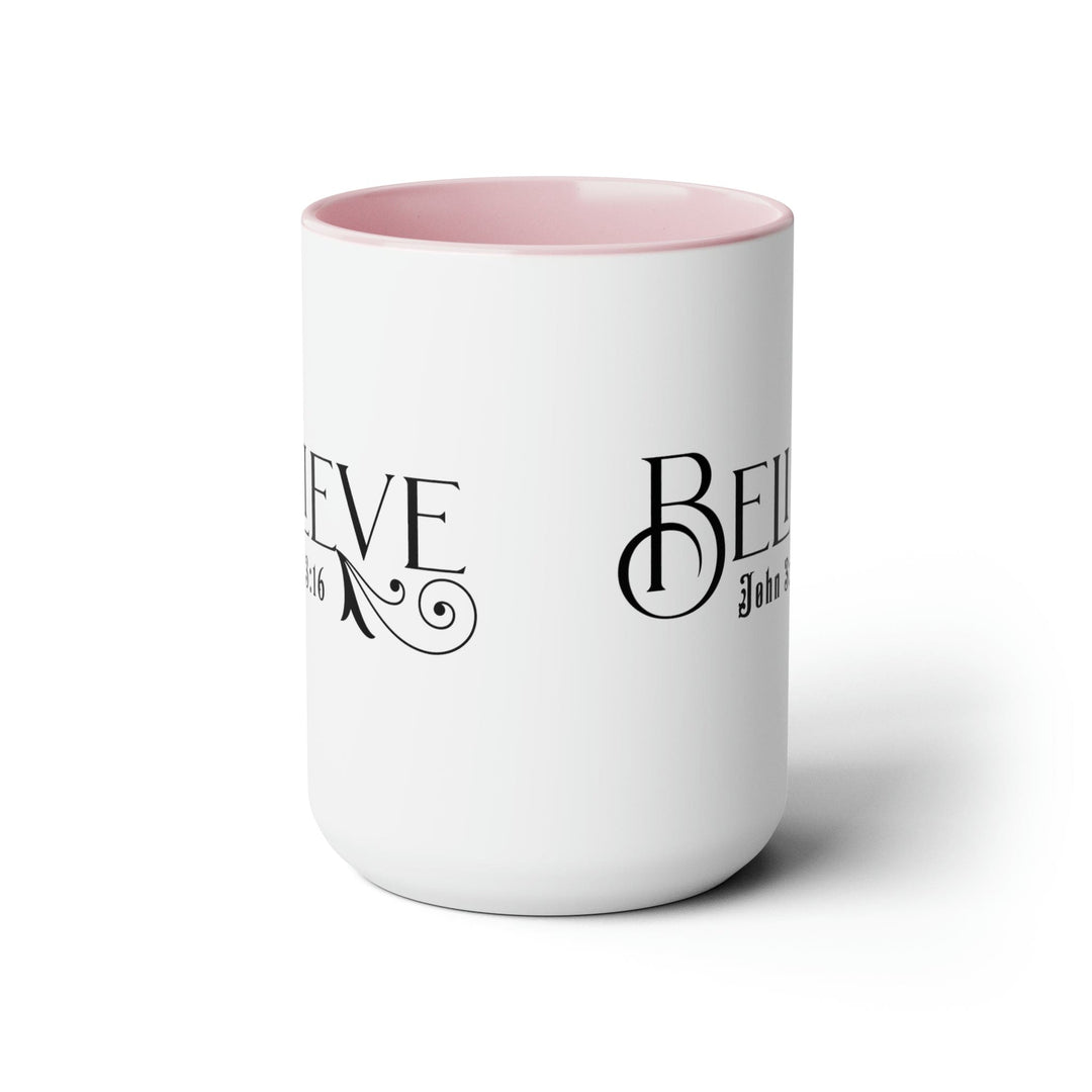 Accent Ceramic Coffee Mug 15oz - Believe John 3:16 Black Illustration