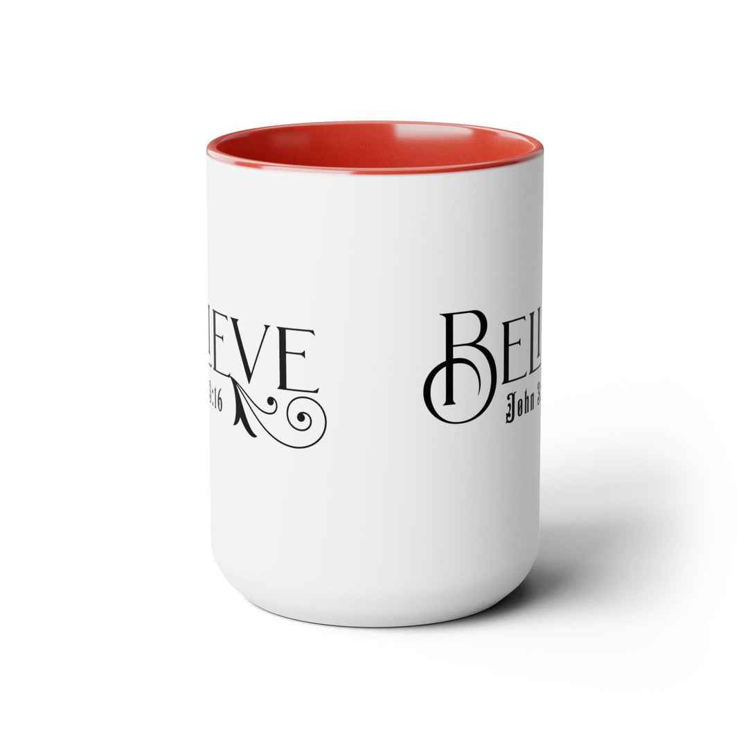 Accent Ceramic Coffee Mug 15oz - Believe John 3:16 Black Illustration