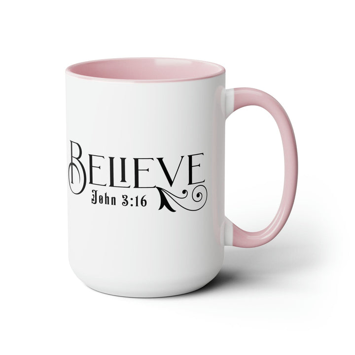 Accent Ceramic Coffee Mug 15oz - Believe John 3:16 Black Illustration