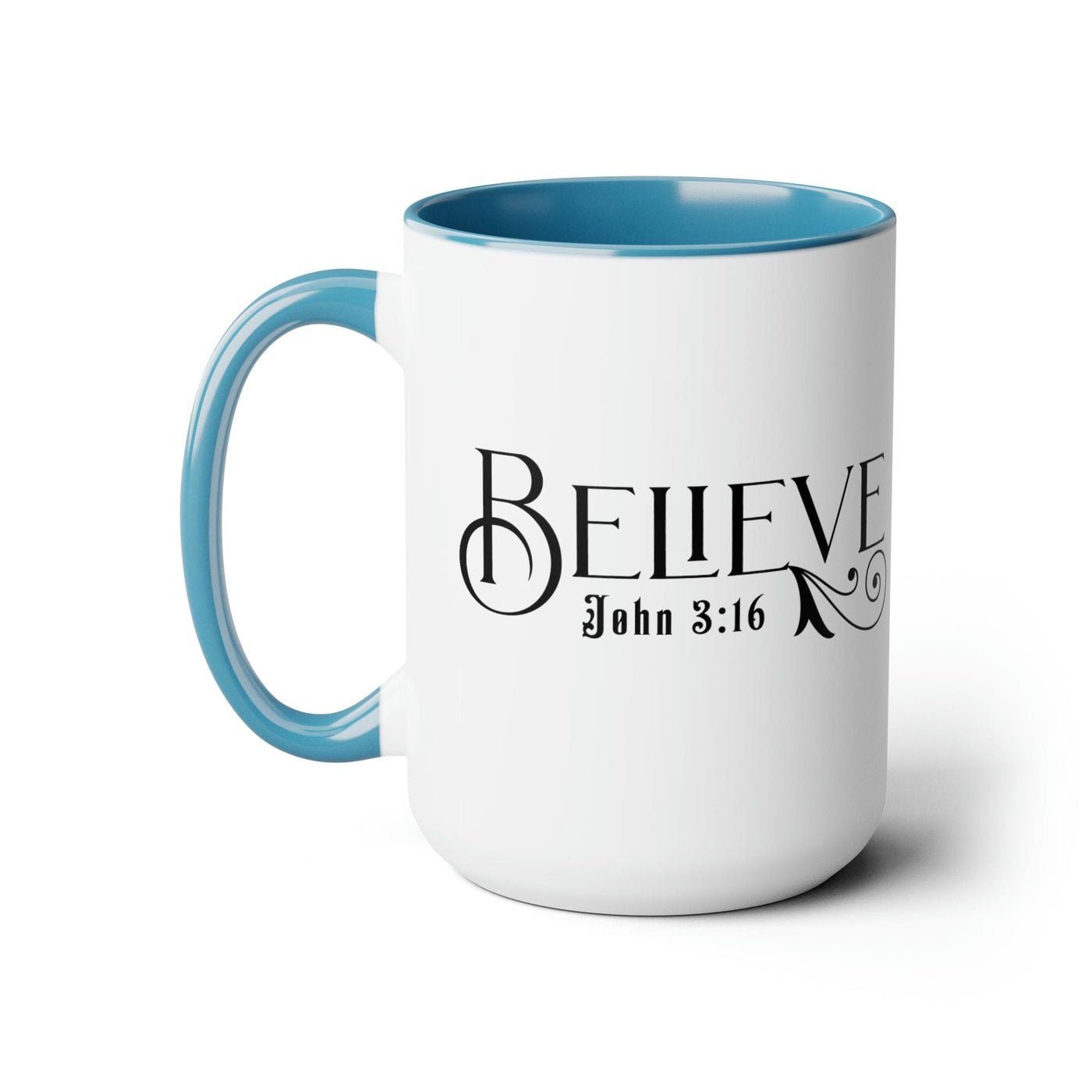 Accent Ceramic Coffee Mug 15oz - Believe John 3:16 Black Illustration