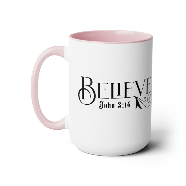 Accent Ceramic Coffee Mug 15oz - Believe John 3:16 Black Illustration