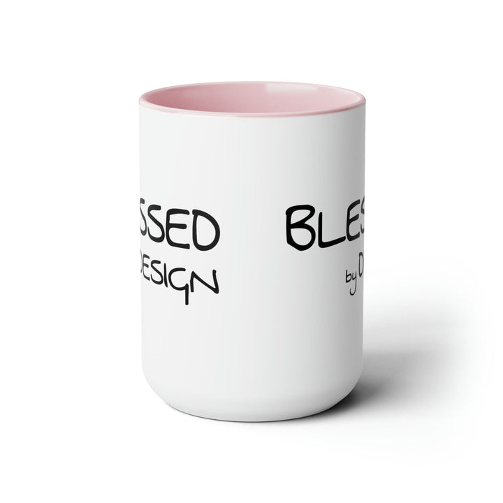 Accent Ceramic Coffee Mug 15oz - Blessed By Design - Inspirational Affirmation