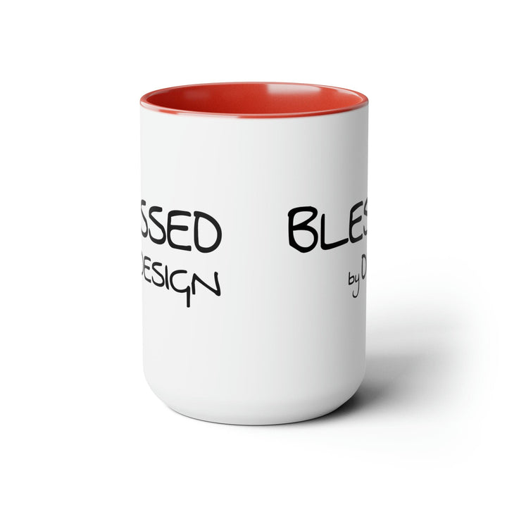 Accent Ceramic Coffee Mug 15oz - Blessed By Design - Inspirational Affirmation