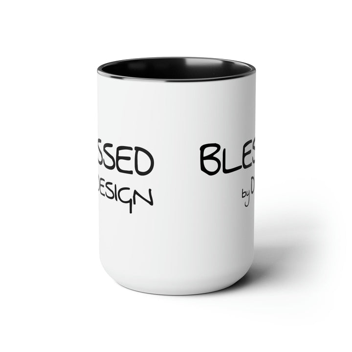 Accent Ceramic Coffee Mug 15oz - Blessed By Design - Inspirational Affirmation