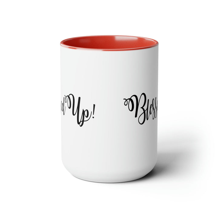 Accent Ceramic Coffee Mug 15oz - Blessed Up Quote Black Illustration