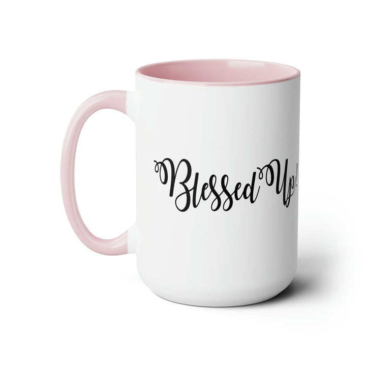 Accent Ceramic Coffee Mug 15oz - Blessed Up Quote Black Illustration