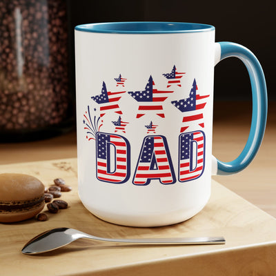 Accent Ceramic Coffee Mug 15oz - Dad Independence Day 4th Of July Celebration -