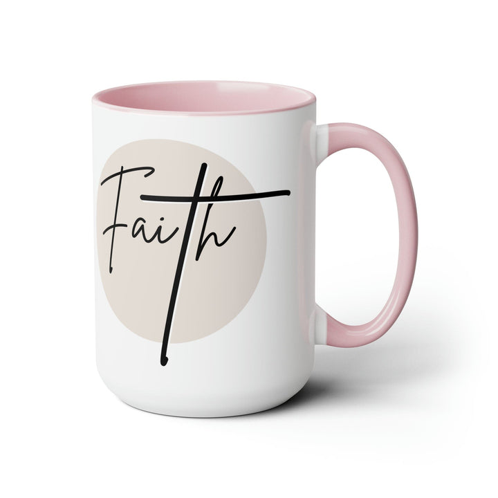 Accent Ceramic Coffee Mug 15oz - Faith - Christian Affirmation - Black