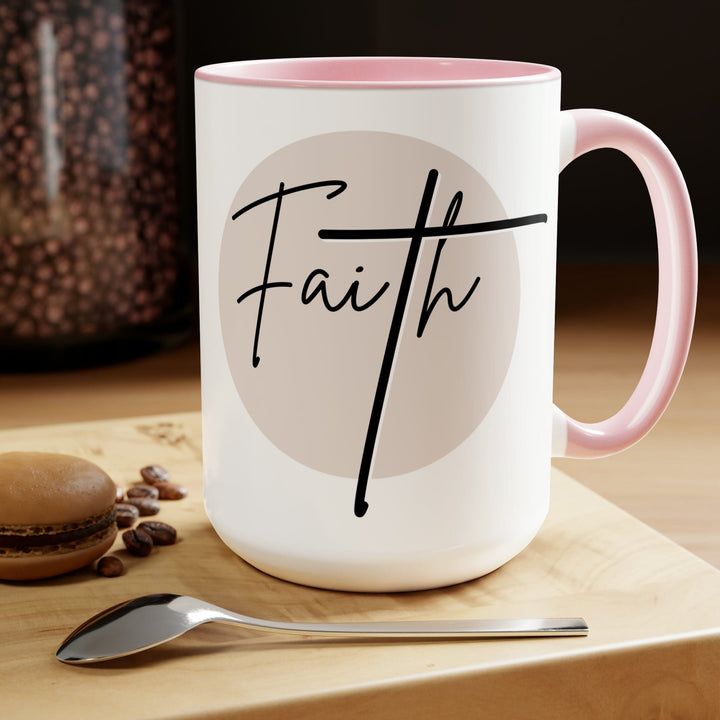 Accent Ceramic Coffee Mug 15oz - Faith - Christian Affirmation - Black