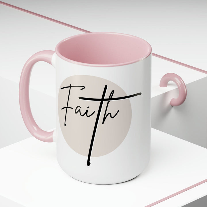 Accent Ceramic Coffee Mug 15oz - Faith - Christian Affirmation - Black