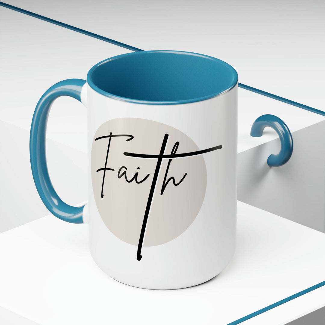 Accent Ceramic Coffee Mug 15oz - Faith - Christian Affirmation - Black