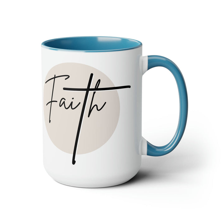 Accent Ceramic Coffee Mug 15oz - Faith - Christian Affirmation - Black