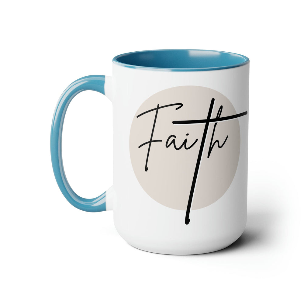 Accent Ceramic Coffee Mug 15oz - Faith - Christian Affirmation - Black