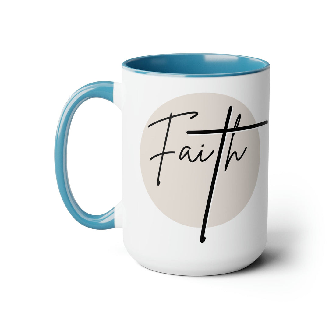 Accent Ceramic Coffee Mug 15oz - Faith - Christian Affirmation - Black