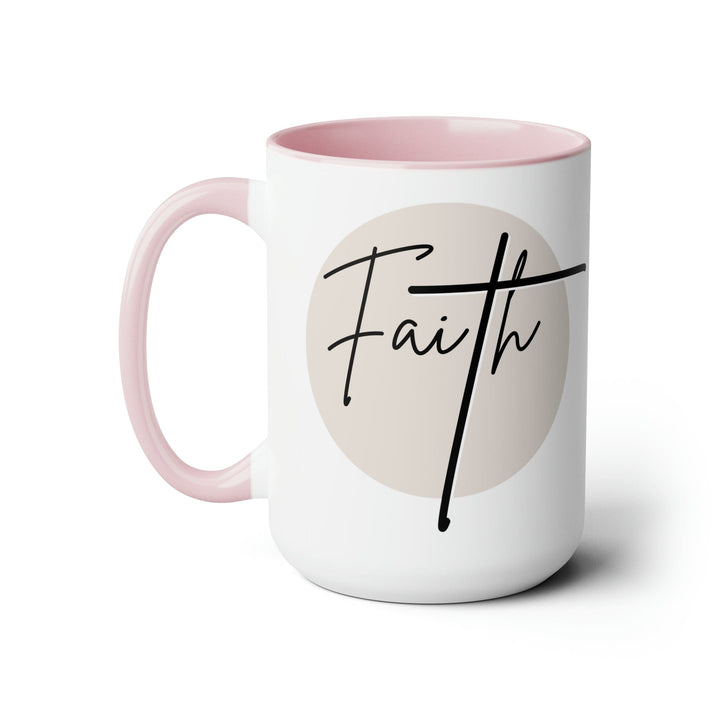 Accent Ceramic Coffee Mug 15oz - Faith - Christian Affirmation - Black