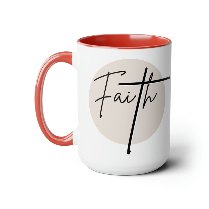 Accent Ceramic Coffee Mug 15oz - Faith - Christian Affirmation - Black