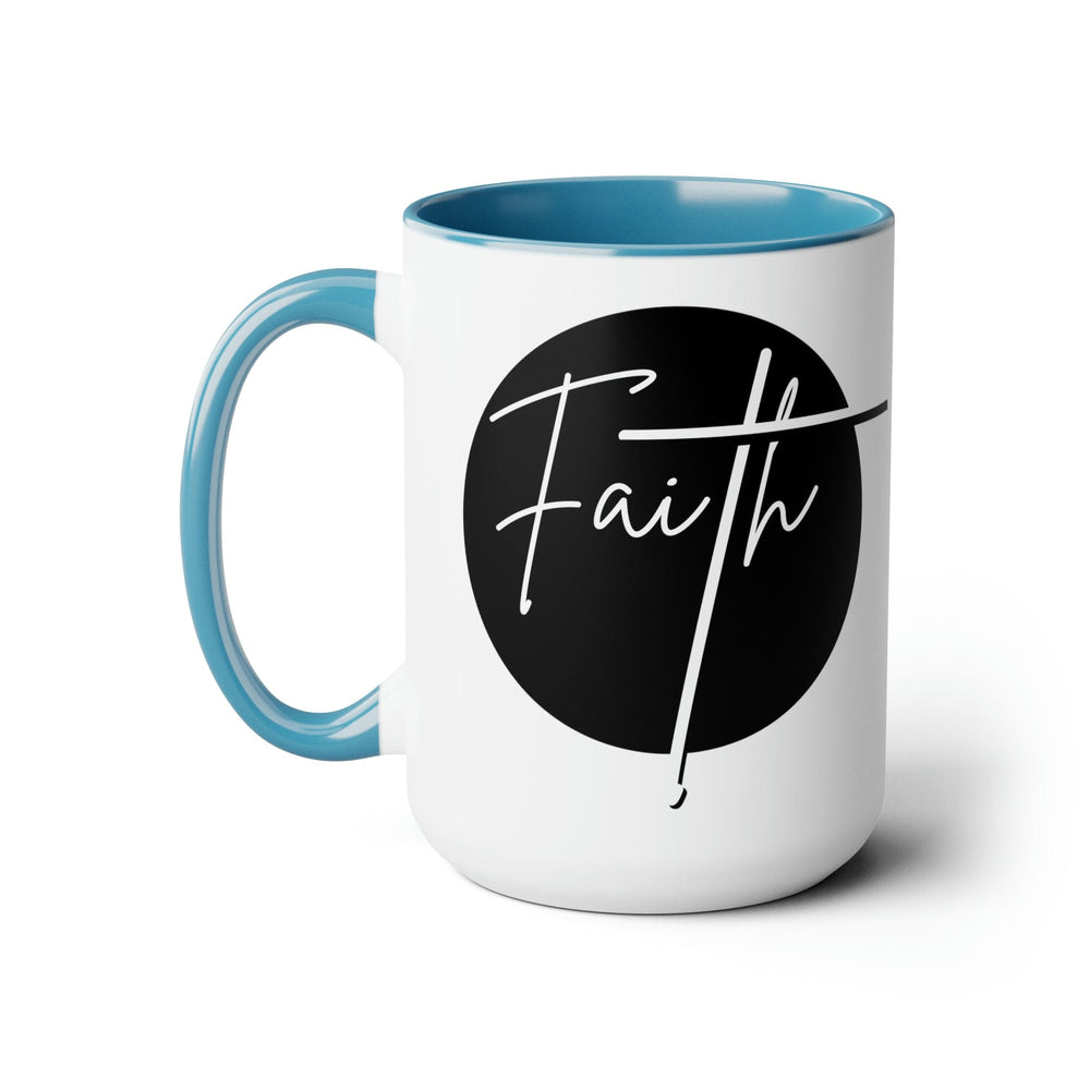 Accent Ceramic Coffee Mug 15oz - Faith - Christian Affirmation - Black