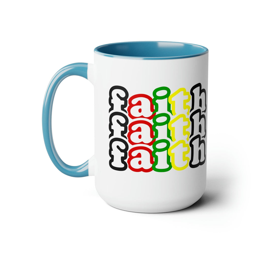 Accent Ceramic Coffee Mug 15oz - Faith Stack Multicolor Black Illustration