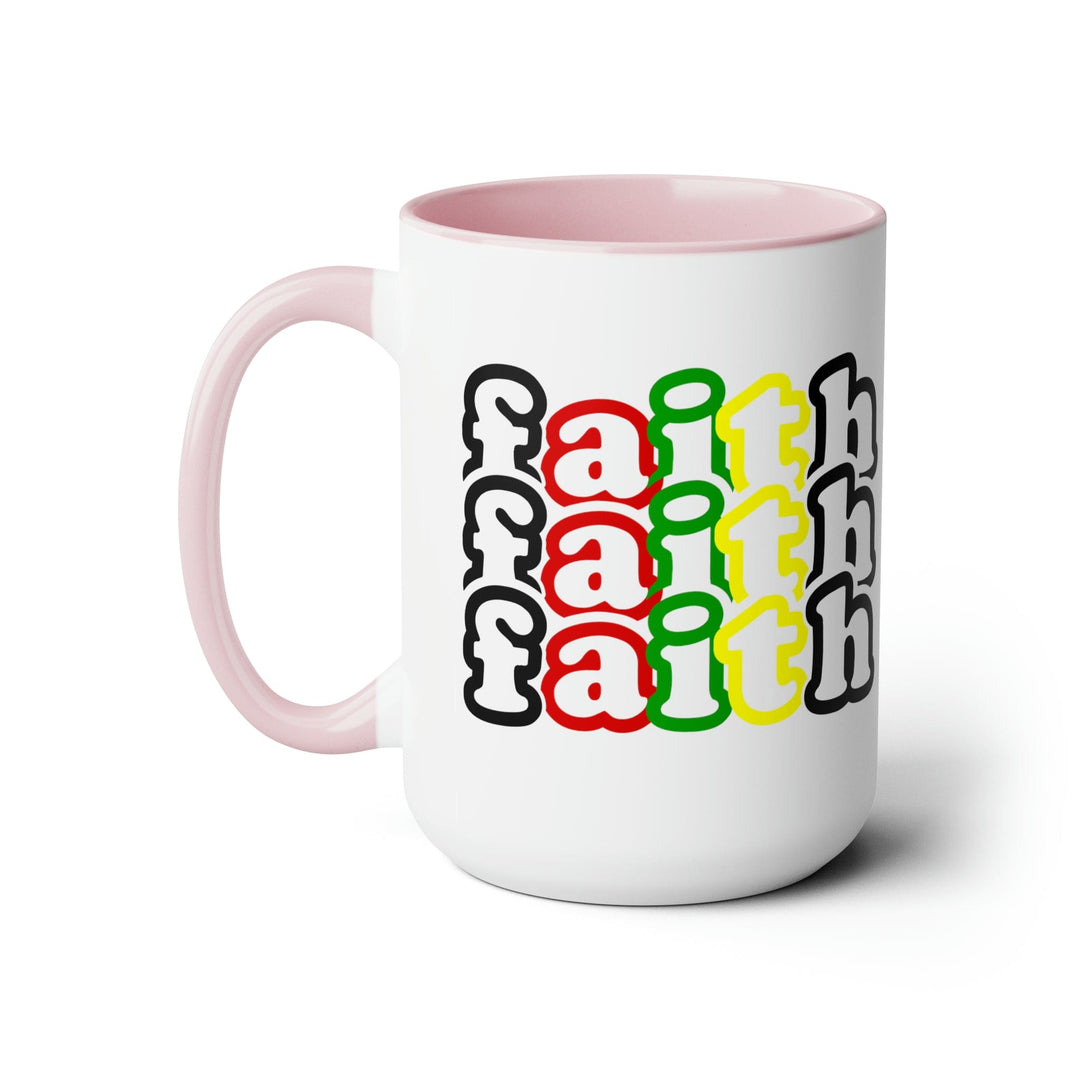 Accent Ceramic Coffee Mug 15oz - Faith Stack Multicolor Black Illustration