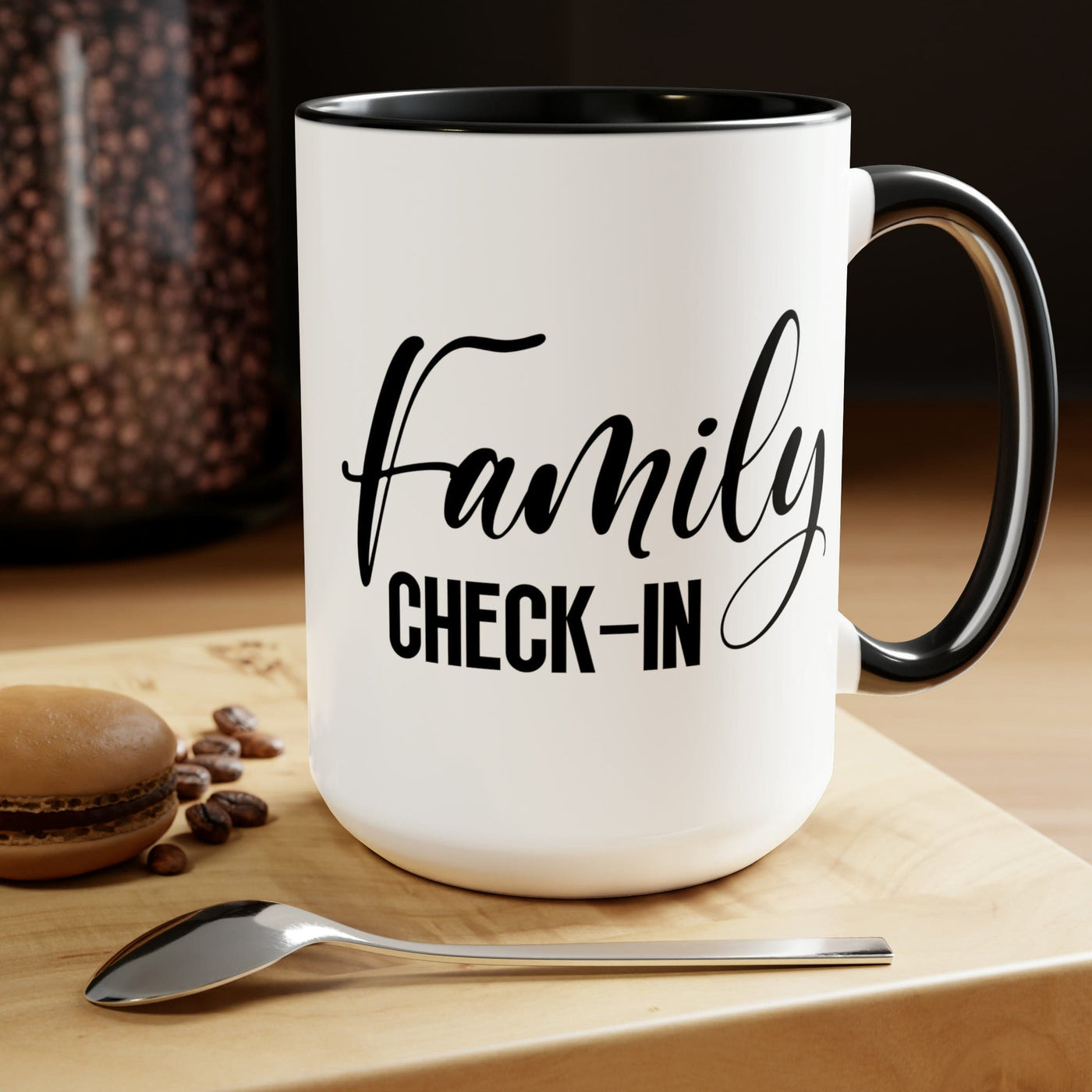 Accent Ceramic Coffee Mug 15oz - Family Check In Family Reunion Family Fun