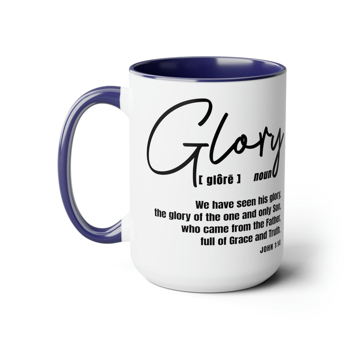 Accent Ceramic Coffee Mug 15oz - Glory - Christian Inspiration Black