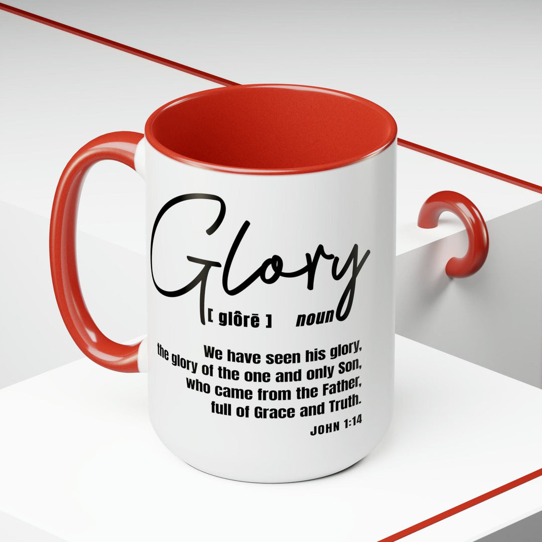 Accent Ceramic Coffee Mug 15oz - Glory - Christian Inspiration Black