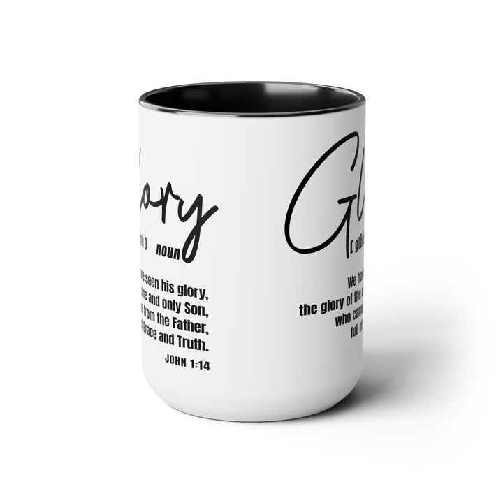 Accent Ceramic Coffee Mug 15oz - Glory - Christian Inspiration Black