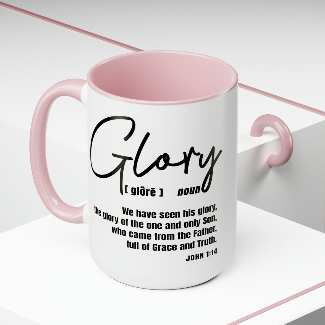 Accent Ceramic Coffee Mug 15oz - Glory - Christian Inspiration Black