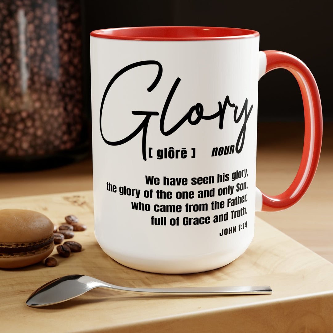 Accent Ceramic Coffee Mug 15oz - Glory - Christian Inspiration Black