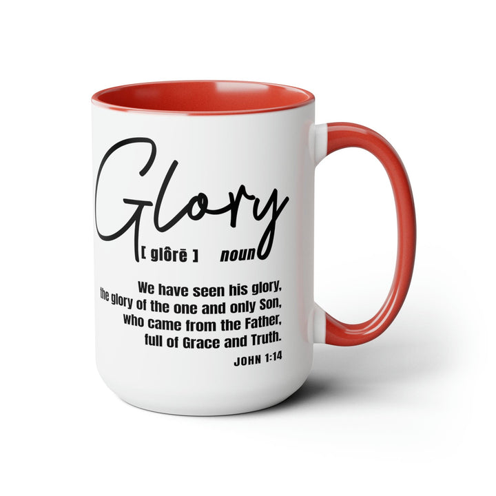 Accent Ceramic Coffee Mug 15oz - Glory - Christian Inspiration Black