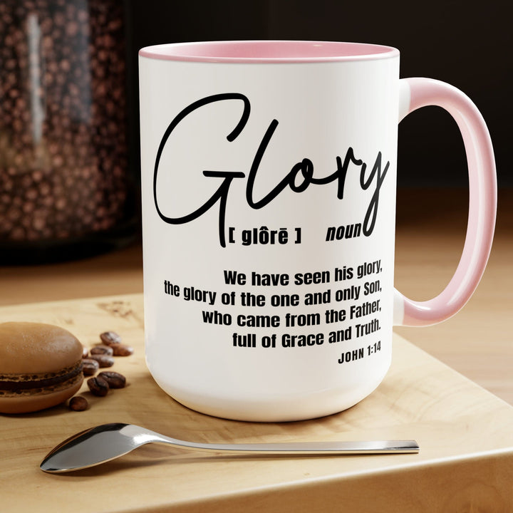 Accent Ceramic Coffee Mug 15oz - Glory - Christian Inspiration Black