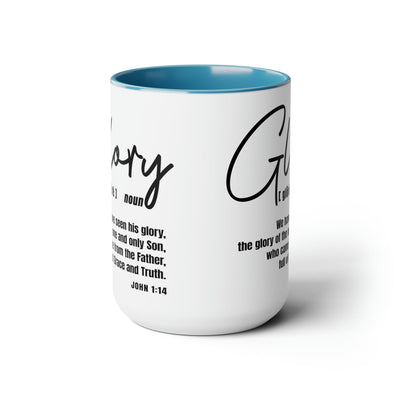 Accent Ceramic Coffee Mug 15oz - Glory - Christian Inspiration Black -