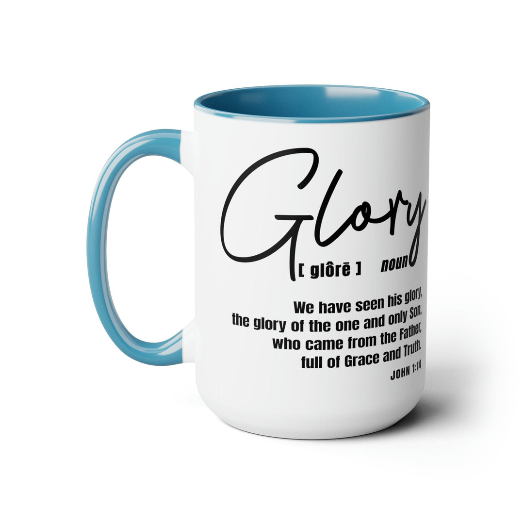 Accent Ceramic Coffee Mug 15oz - Glory - Christian Inspiration Black