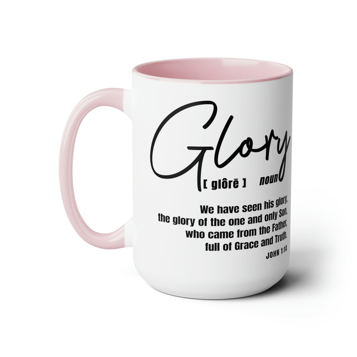 Accent Ceramic Coffee Mug 15oz - Glory - Christian Inspiration Black